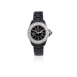Chanel. A black ceramic and diamond set quartz calendar bracelet watch J12, Ref: H1173, Circa 2010