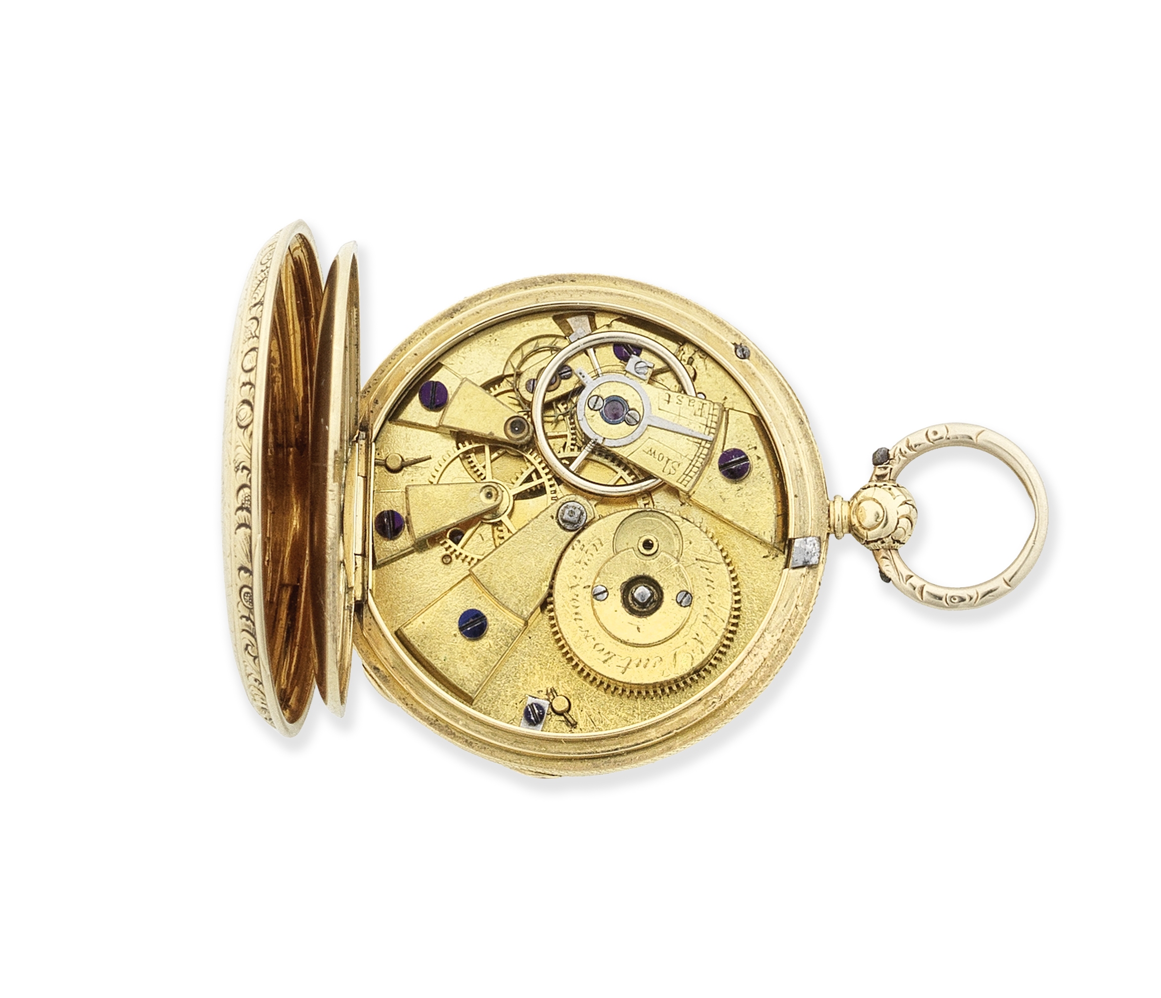 Anrold & Dent, London. An 18K gold key wind open face pocket watch London Hallmark for 1839