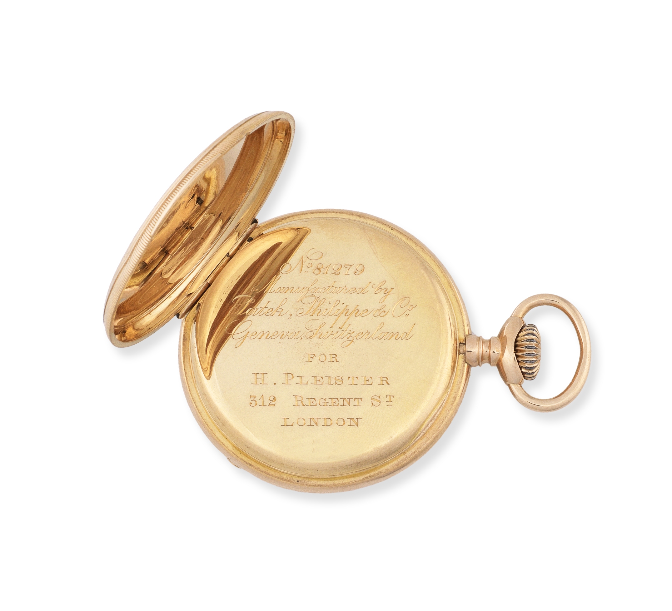 Patek Philippe. An 18K rose gold keyless wind open face pocket watch Manufactured 1888, Purchased... - Image 3 of 3