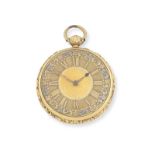 John Moncas, Liverpool. An 18K gold key wind open face pocket watch Chester Hallmark for 1821