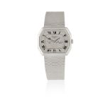 Longines. An 18K white gold manual wind octagonal bracelet watch with emblem of Saudi Arabia and ...