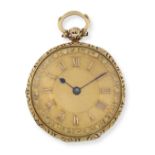 An 18K gold key wind open face pocket watch London Hallmark for 1830