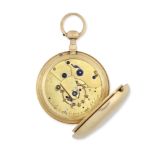 Barwise, London. An 18K gold key wind minute repeating open face chronometer pocket watch London ...
