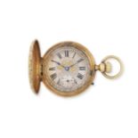 Henri GrandJean & Co., Locle & London. An 18K gold keyless wind full hunter pocket watch Circa 1890