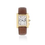 Cartier. An 18K gold quartz chronograph rectangular wristwatch Tank Française, Ref: 1830, Circa ...