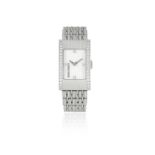 Boucheron. A lady's stainless steel and diamond set quartz rectangular bracelet watch Circa 2000