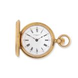 Patek Philippe. An 18K gold keyless wind full hunter pocket watch Circa 1885