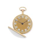 An 18K gold key wind open face quarter repeating pocket watch Circa 1830