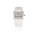 Cartier. A lady's stainless steel quartz rectangular wristwatch Tank Divan, Ref: 2599, Circa 2000