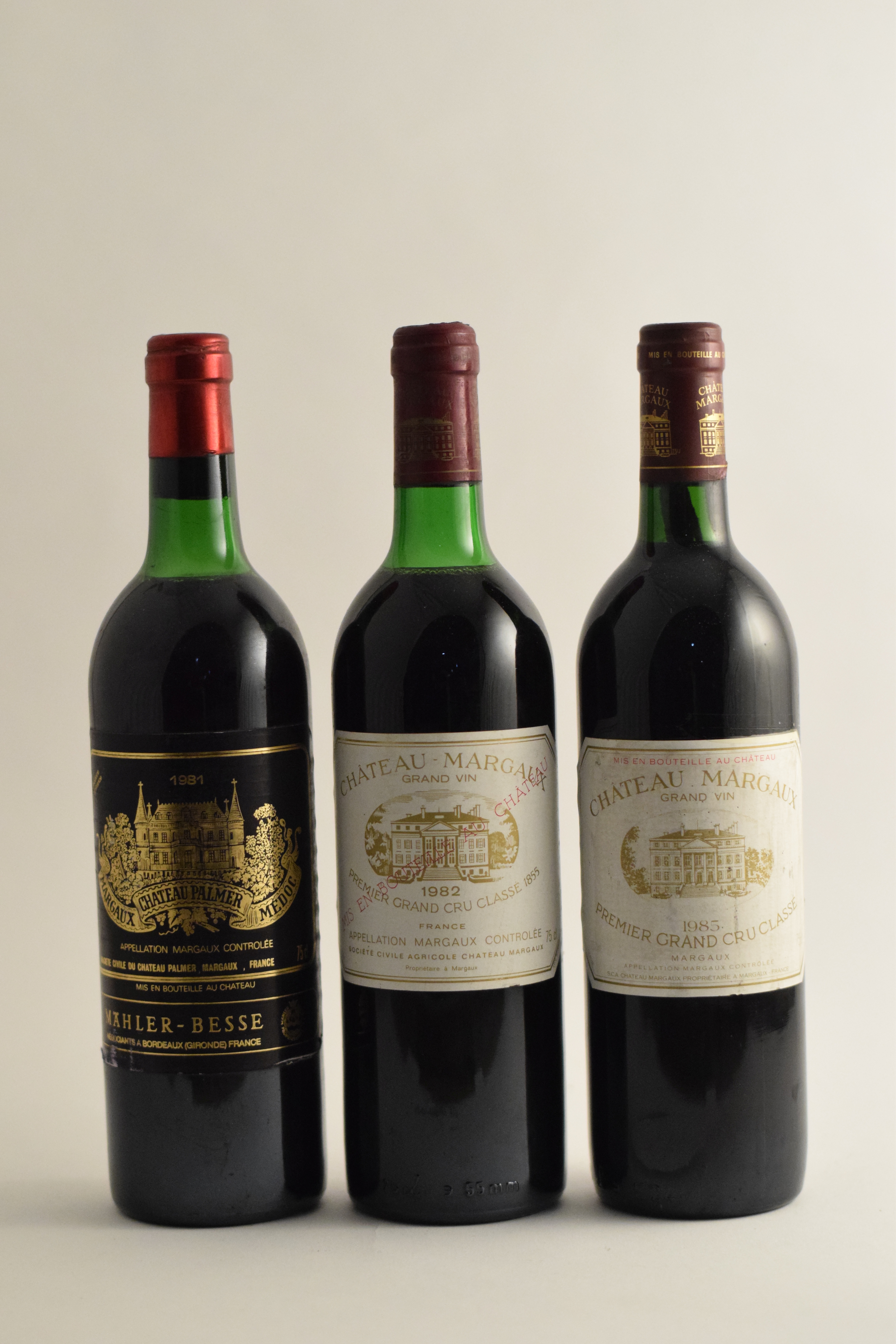 Château Palmer 1981, Margaux 3me Cru Classé (1) Château Margaux 1982 (1) Château Margaux 1985, Ma...