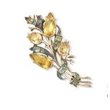 An 18th century gem-set spray brooch