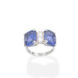 A sapphire and diamond dress ring, by Geoffrey Rowlandson,