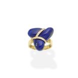 A lapis lazuli and diamond ring, by Geoffrey Rowlandson,