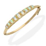 An opal and diamond bangle,