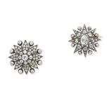 Two diamond star brooches (2)