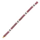 A ruby, sapphire and diamond bracelet, by Piaget