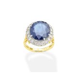 A sapphire and diamond cluster ring