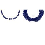 Two lapis lazuli necklaces (2)