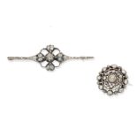 Two diamond brooches (2)