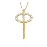 A diamond and yellow sapphire pendant necklace, by Theo Fennell,