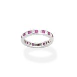 A ruby and diamond eternity ring