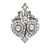A diamond pendant/brooch, circa 1890