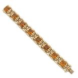 A gold and citrine bracelet, circa 1957