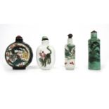 Four enamelled porcelain snuff bottles 19th century (8)