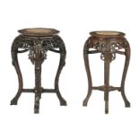 Two marble topped small jardinière stands 19th century (2)