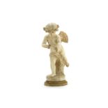 A late 19th/early 20th century Italian carved alabaster figure of a young Cupid