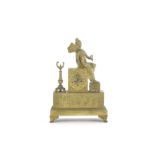 An early 19th century French gilt bronze figural mantel clock,