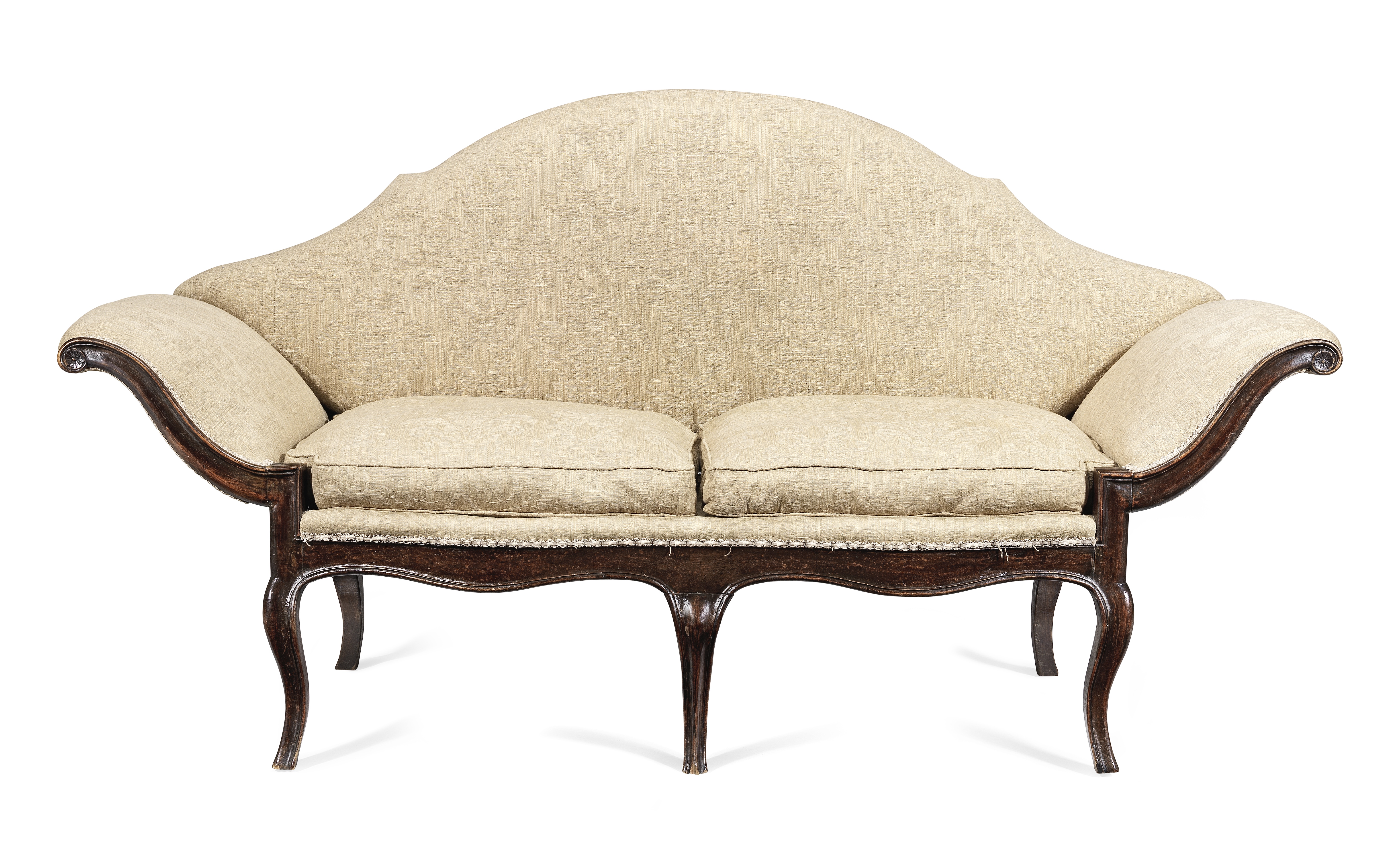 An Italian stained beech and grained sofa