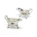A pair of George II silver sauce boats Thomas Whipham, London 1754 (2)