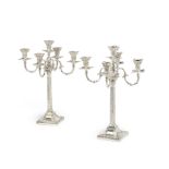 A pair of Victorian silver candelabra Hawksworth, Eyre & Co, London 1899 (2)