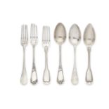 A group of French silver flatware various dates and makers, the majority 19th century