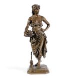 Emile Pinedo (French, 1840 -1916): A patinated bronze figure of 'L'Esclave'