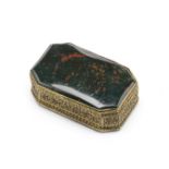 An Indian gold and bloodstone box unmarked, Cutch late 19th century