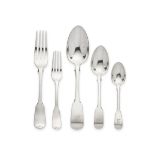 A group of Fiddle pattern silver flatware Georgian and Victorian