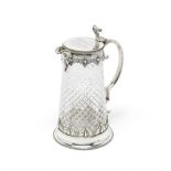 A large Victorian silver-mounted glass jug George Fox, London 1861