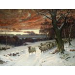 Wright Barker (British, 1863-1941) A winter's evening