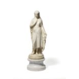 Giovanni Maria Benzoni (Italian, 1809-1873): A late 19th century carved alabaster figure of a vei...