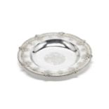 A silver basin / sideboard dish with cancelled hallmarks and LAO case number, with 800 standard m...