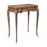 A French late 19th century gilt bronze mounted kingwood, bois de bout marquetry and parquetry tab...