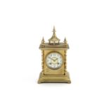 A late 19th/early 20th century French gilt bronze mantel clock retailed by Tiffanythe movement st...