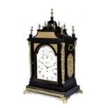 An early 19th century quarter chiming and musical bracket or table clock the dial signed James Wa...