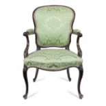 A George III solid mahogany armchair