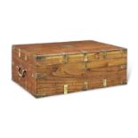 A 19th century Colonnial mahogany and brass bound casket