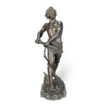 Henri Fugere (French, 1872-1944): A patinated bronze figure of a Gaul warrior entitled 'proaris ...