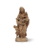 A late 18th century Italian terracotta figural group of the Virgin and child and infant John the ...
