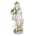 Pietro Bazzanti (Italian, 1825-1895): A carved marble figure of a young fisher boy